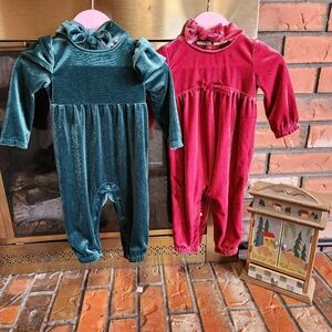 Velour Rompers